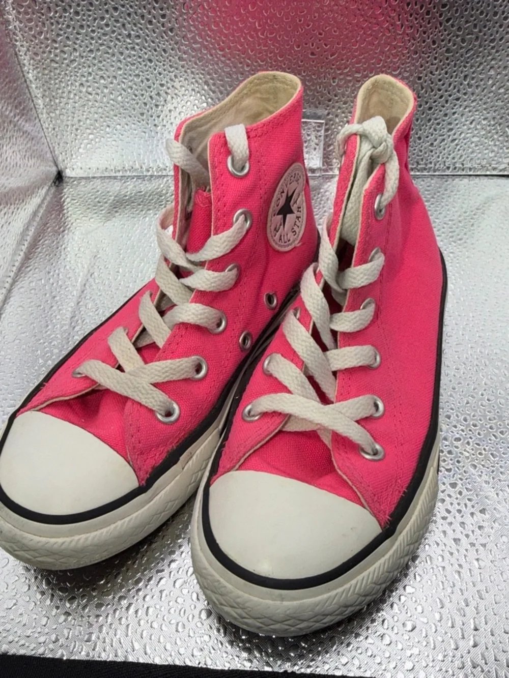 Converse Chunk Taylor All star Kids Hot Pink High-Top Sneakers Sz 12